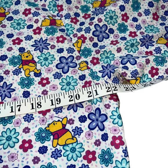 Disney Winnie the Pooh Spring Flowers Scrub Top Large - Picture 7 of 7